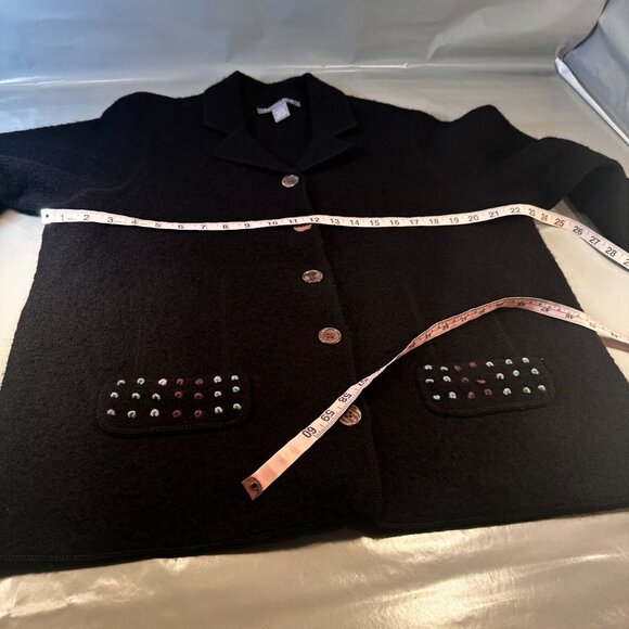 Carroll Reed Wool Jacket Women Felted Blazer Textured Pocket Cardigan Long Sleev - Picture 10 of 16